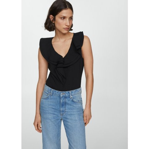 棉质荷叶边上衣