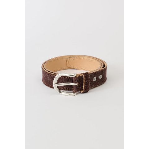 Our LegacyFringed Denim Belt Overdyed Choco Melon