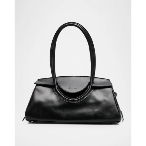 抛光皮革单肩包