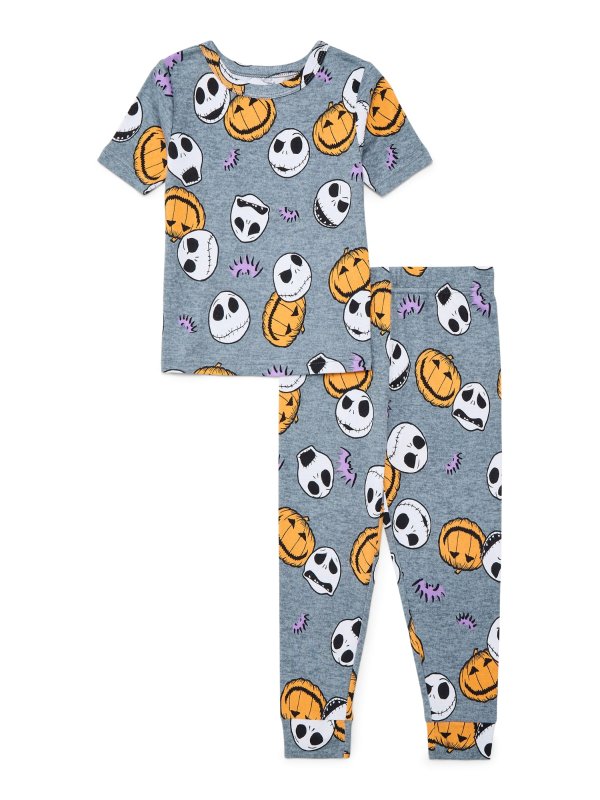 License Kids Halloween Pajama Set Short Sleeve Pant Sizes 4-10