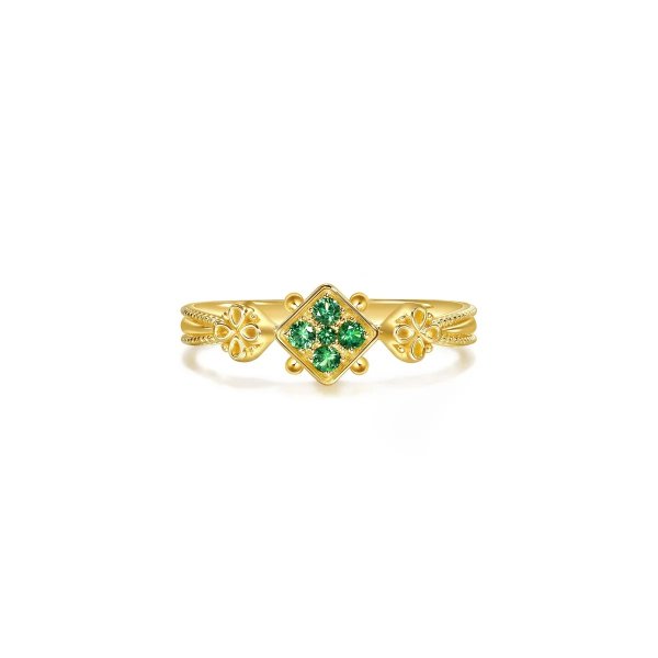 'The Art of Romance' 18K Yellow Gold Tsavorite Ring
