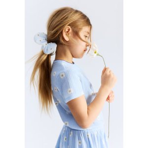 H&M 儿童花卉纯棉发圈 淡蓝色