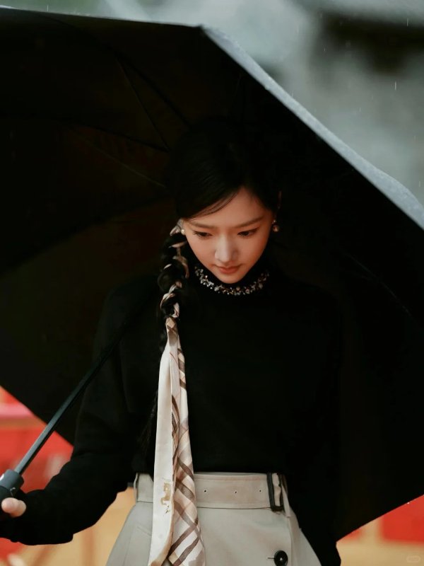 Silk Twill Watercolor Skinny Scarf