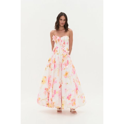 AJEGracie Gown Strapless Dress Floral Motif
