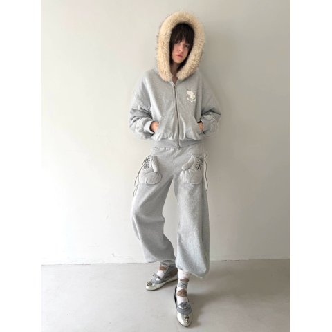 Nφdress Gray Fleece-Lined Warm Sweatpants with Kangaroo Pockets