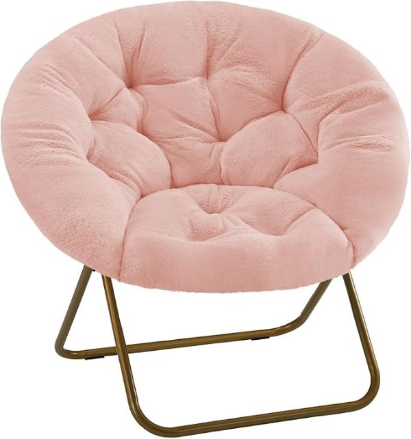 DUMOS XL Faux Fur Saucer Chair Lounge
