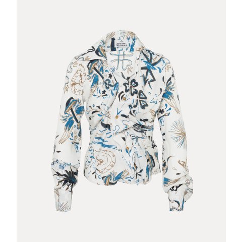 Vivienne WestwoodDrunken Shirt Asymmetric Hem Abstract Print