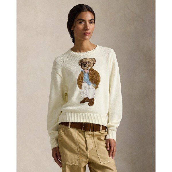 Polo Bear Cotton Crewneck Sweater