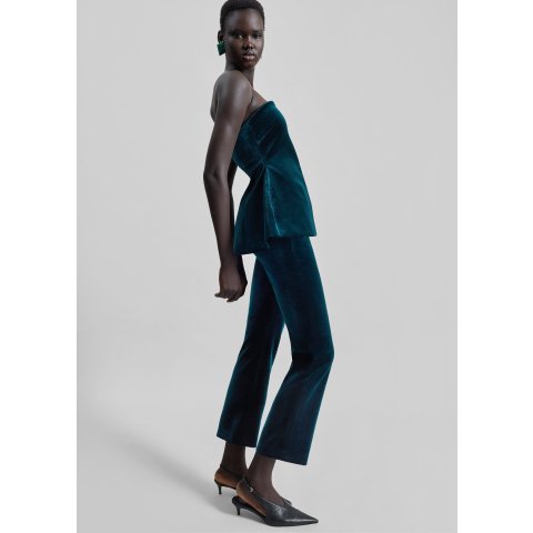 The Frankie ShopLaila Velvet Trousers Deep Green