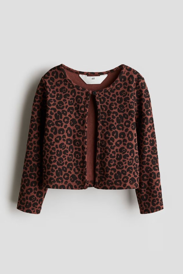 Jersey Cardigan - Brown/leopard print - Kids | H&M US