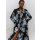 Crepe Midi Shirt Dress Black Floral