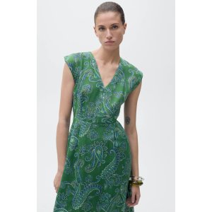 Mango 印花中长连衣裙