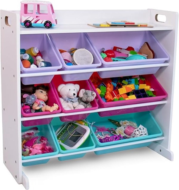 Humble Crew Toy Storage Organizer 9 Bins White/Pink/Purple/Aqua