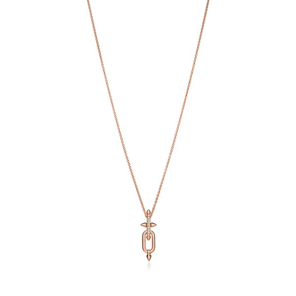 Tiffany & Co 18K玫瑰金钻石吊坠
