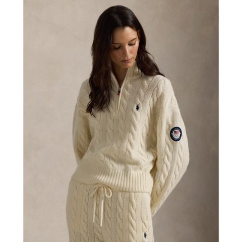 羊毛羊绒混纺半拉链针织衫