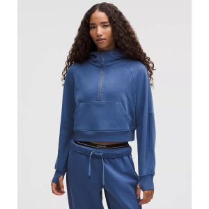 lululemon Scuba 宽松半拉链卫衣 亮蓝