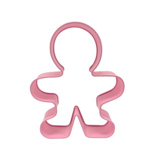 Holiday Time 粉色姜饼人金属饼干模 10英寸