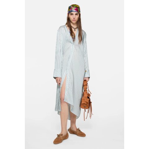 不对称衬衫连衣裙