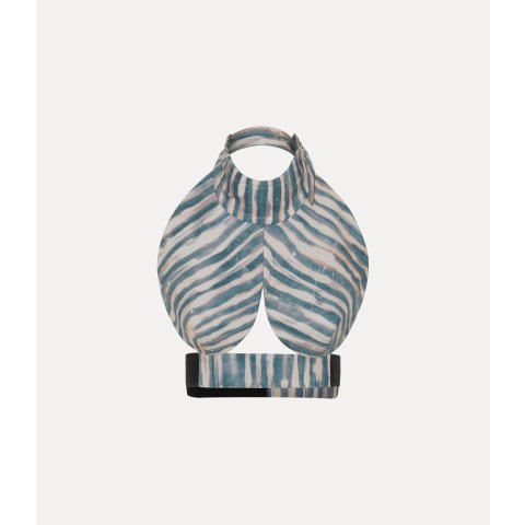Vivienne WestwoodSleeveless Backless Cropped Boob Top Hand-Painted Stripes