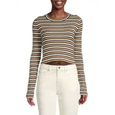 条纹羊毛短款上衣