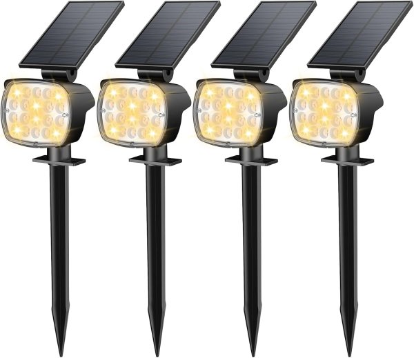Kaxiida Solar Outdoor Waterproof Spotlight Ultra Bright 3 Levels