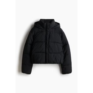 H&M 女士连帽羽绒外套 黑色