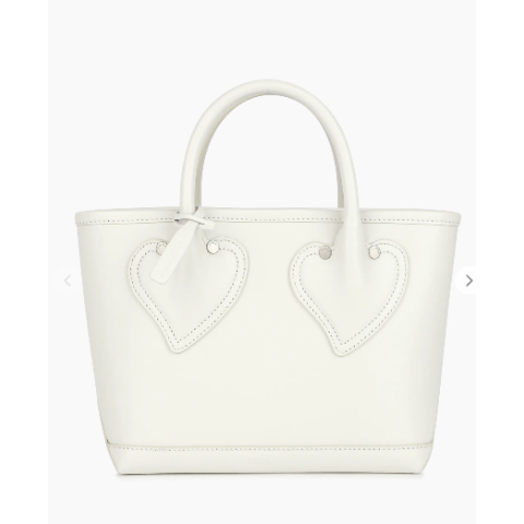 KIMHĒKIM L Amour Heart-Shaped Handle Bucket Bag White