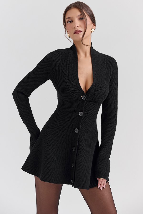 House of CB Aubrey Wool Knitted Cardigan Dress