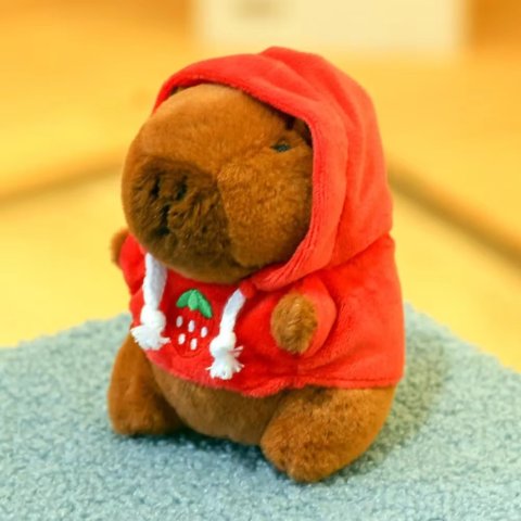 Capybara Plush Hoodie Toy Small Size