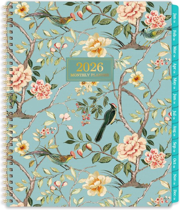 Bushypushy 2026 Monthly Planner 9x11 Inch Floral