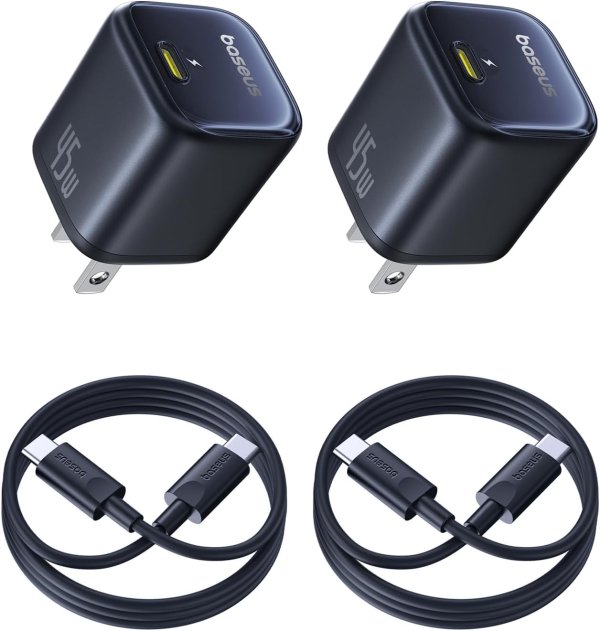 Baseus 45W USB-C快充头 2个装