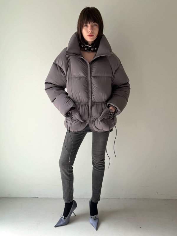 Nφdress 紫色羽绒夹克 拳击手套细节