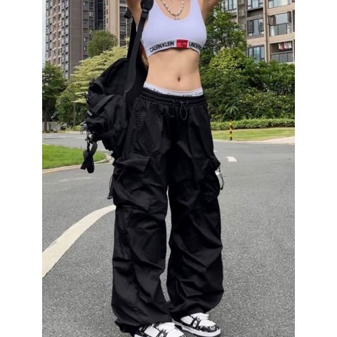 Y2K Black Wide Leg Sweatpants