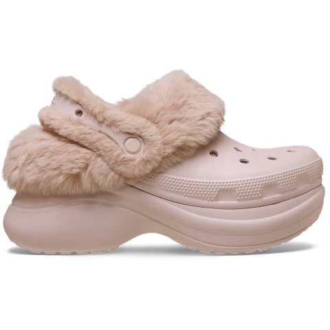 Crocs毛绒鲸鱼厚底洞洞鞋