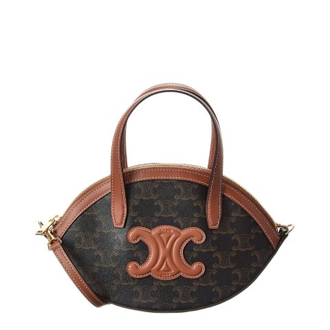 Triomphe 帆布皮革托特包