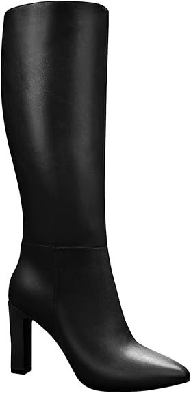Women's Knee High Elastic Faux Leather Boots Side Zipper