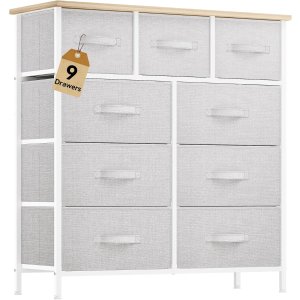 DWVO 9抽屉收纳柜 浅灰色