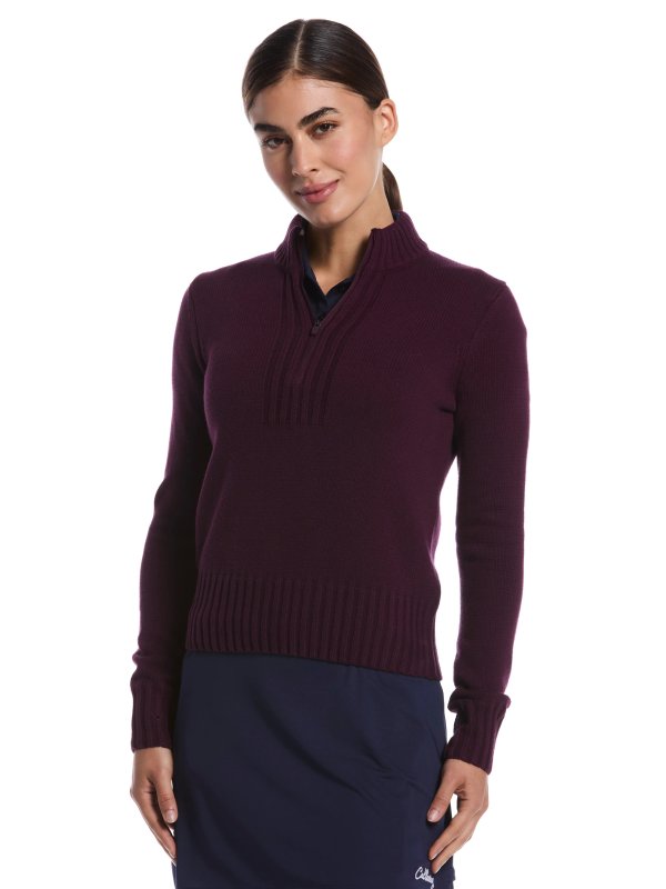 Womens Quarter Zip Sweater