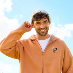 Disney Mickey Mouse 米奇米老鼠拉链卫衣 米色