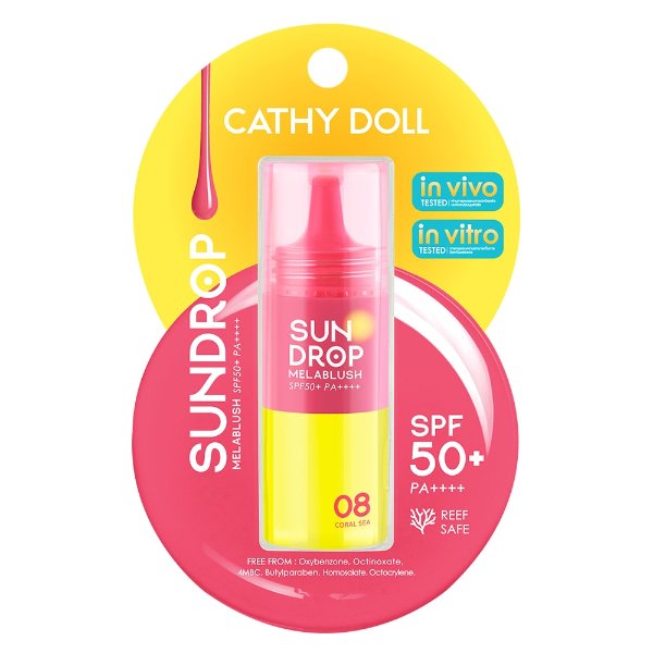 Cathy Doll SUNDROP MELABLUSH Blush SPF50+ PA++++ #08 CORAL SEA 6g