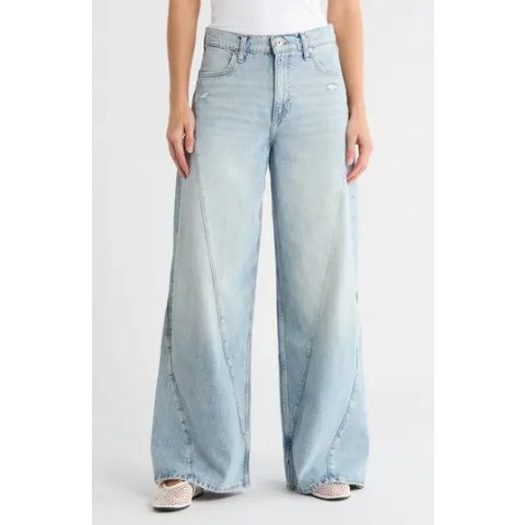 Serena Splice 高腰阔腿牛仔裤