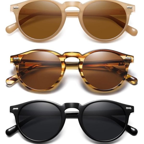 Retro Small Round Polarized Sunglasses for Women Vintage Style Circle Sun Glasses UV Protection