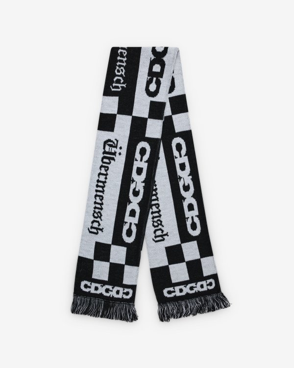 CDG G-DRAGON Übermensch Check Football Scarf White Black