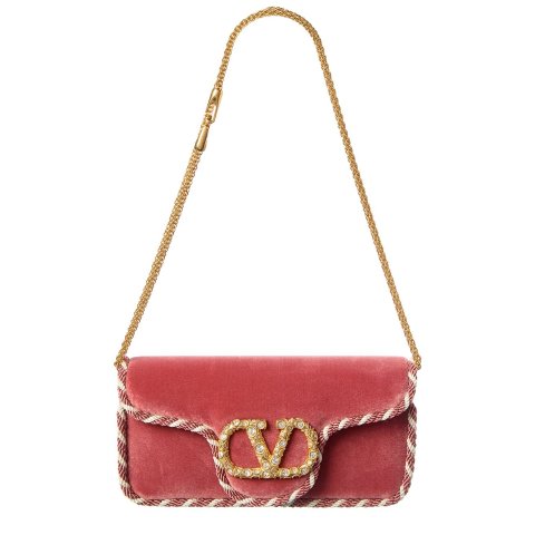 ValentinoVLogo Velvet Shoulder Bag