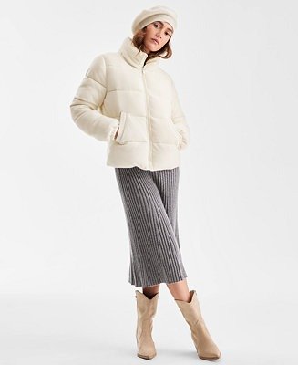 Charter Club Women's Cashmere Puffer Jacket