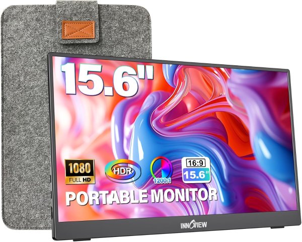 InnoView Portable Monitor 15.6" 1080P Ultra-Slim