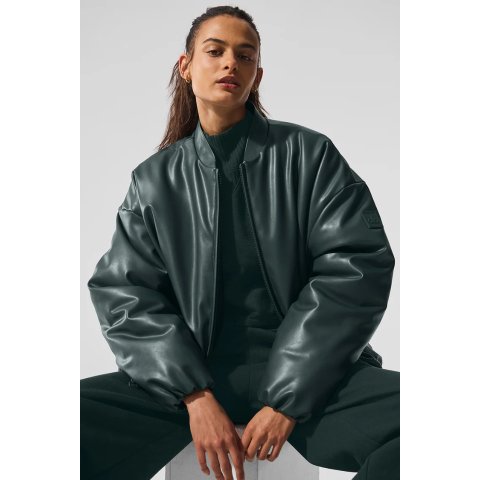 Premier 仿皮飞行夹克