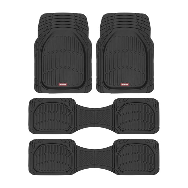 Motor Trend FlexTough Black Rubber Car Floor Mats 3 Row