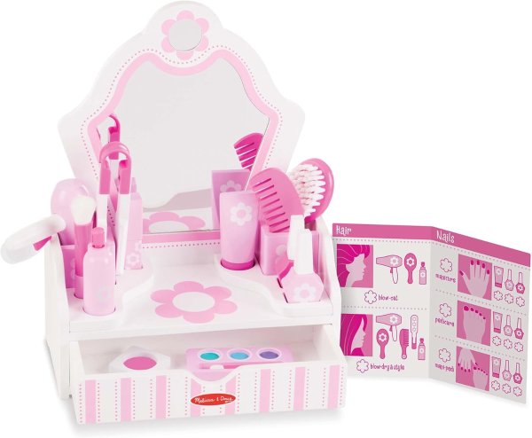 Melissa & Doug Wooden Beauty Salon Play Set 18-Piece