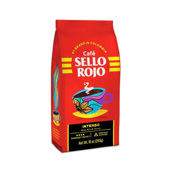 Sello Rojo Intenso Darkest Roast Ground Coffee 10oz